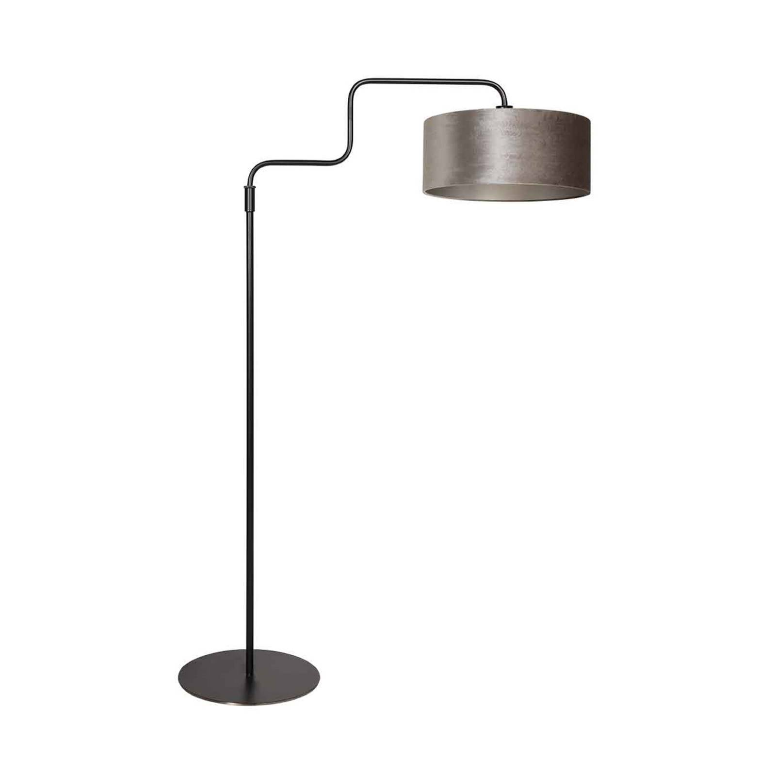 Stehlampe Bloeba, schwarz/silber, Höhe 165 cm, Velours