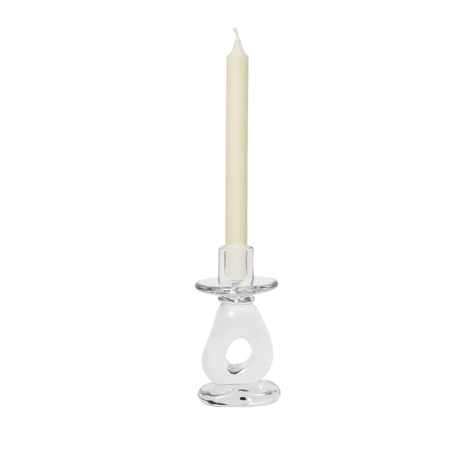 Portavelas Damo, transparente, cristal, altura 16 cm - ferm LIVING Portavelas Damo, transparente, cristal, altura 16 cm - ferm LIVING