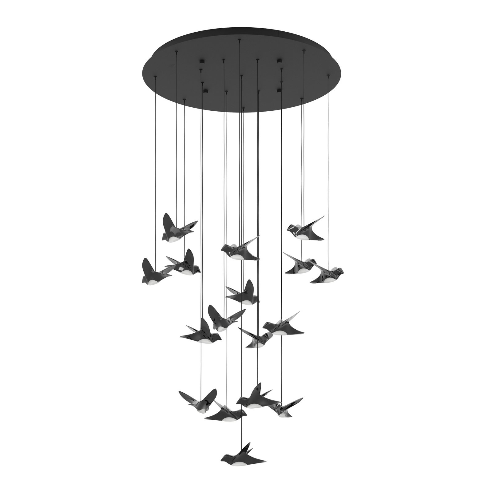 EGLO Stars Of Light LED pendant lamp Paratebueno black round 17fl