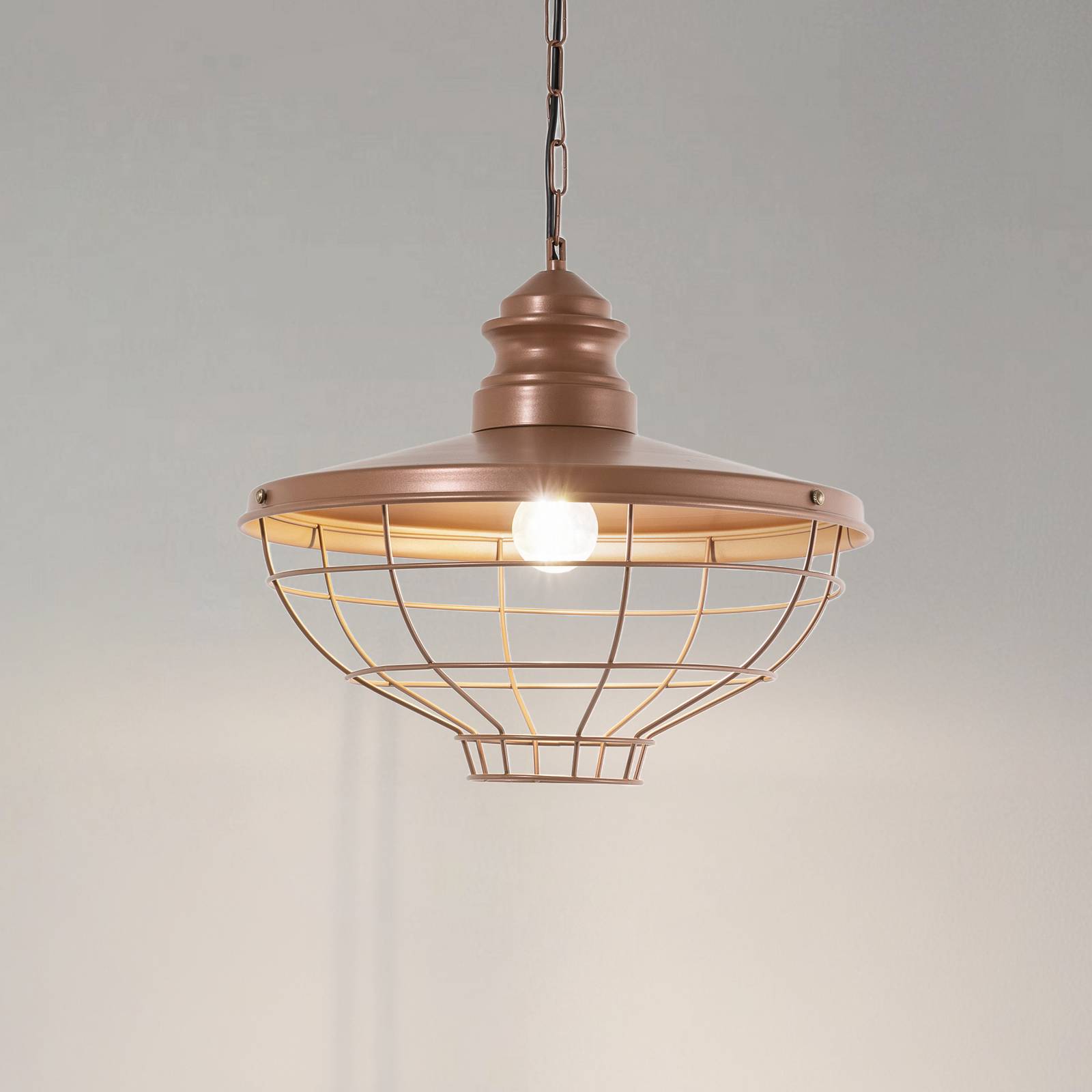 Lampa wisząca Sivani Tel MR-635, ciemny brąz, metal, Ø 44 cm