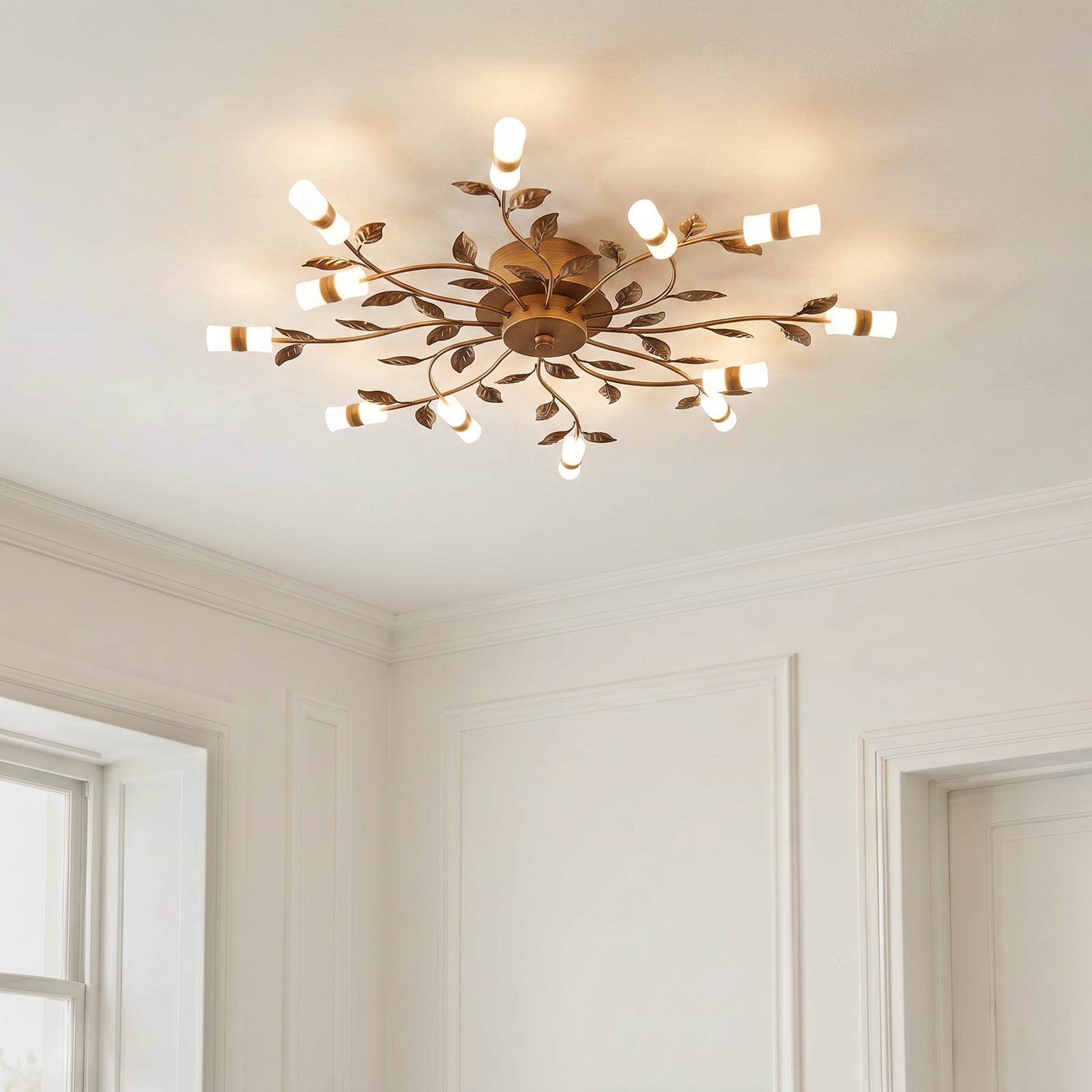 Lindby LED laevalgusti Bentas, pronks, metall, Ø 80cm