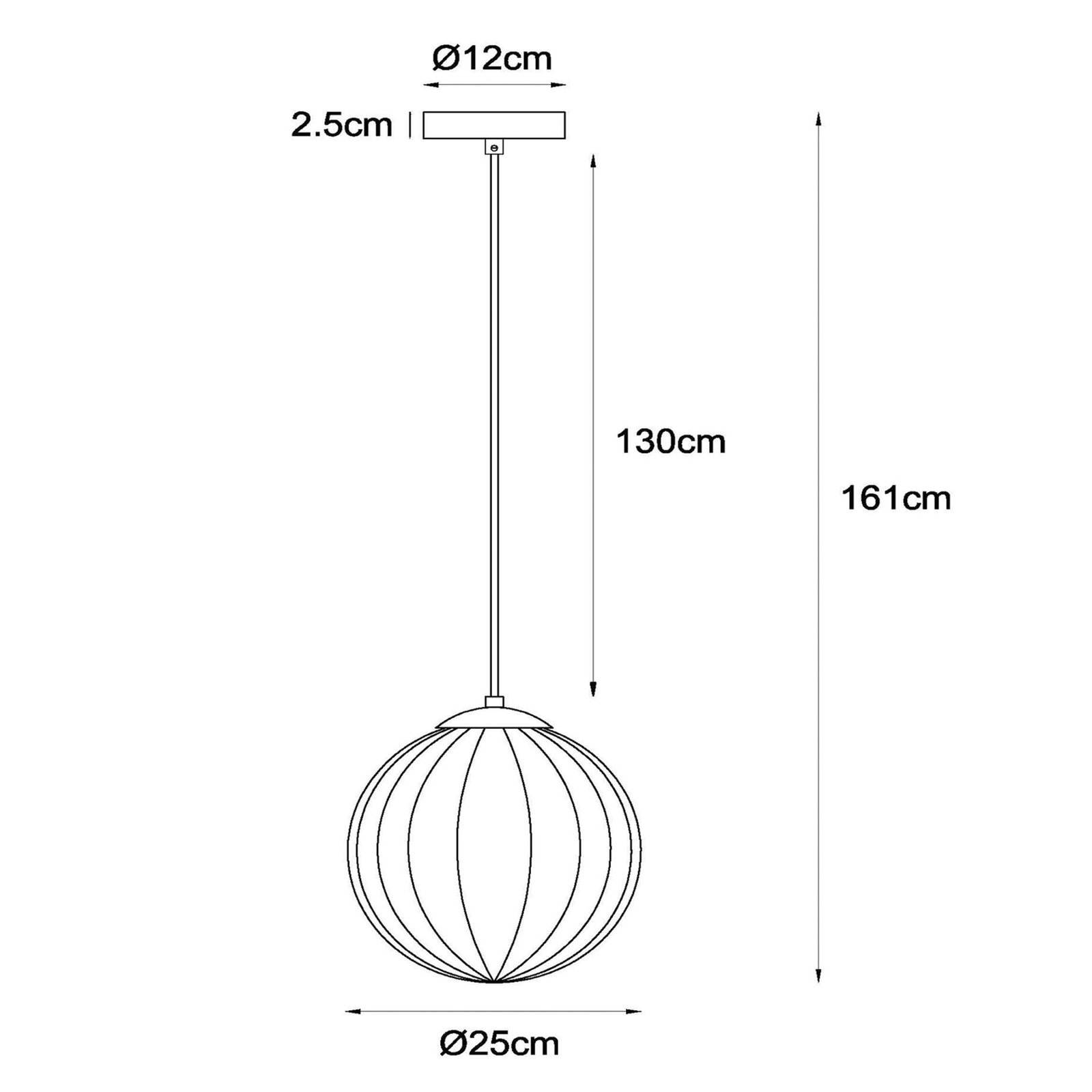 Monsaraz obesek, zelena, Ø 25 cm, steklo, 1-svetloba