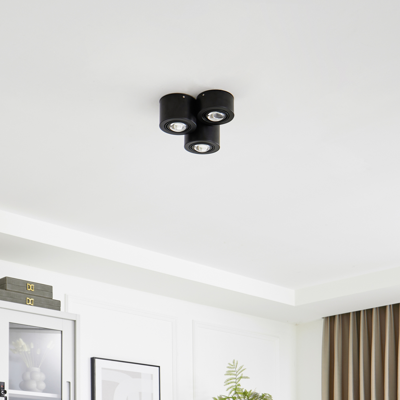 Lindby Downlight Jyla, 3-punktowa, czarna matowa, GX53