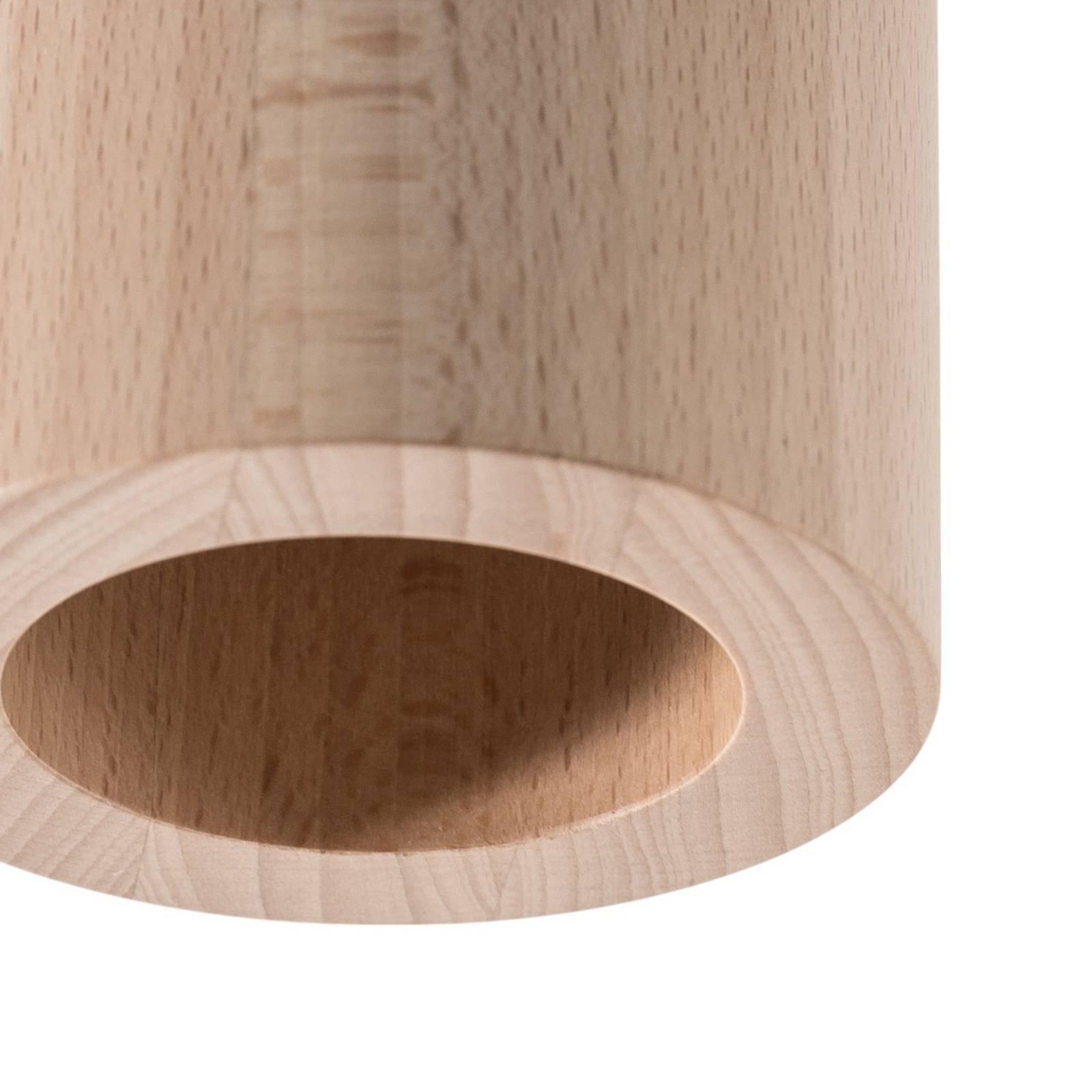 Reflektor sufitowy Eve, buk, drewno, Ø 8 cm, GU10
