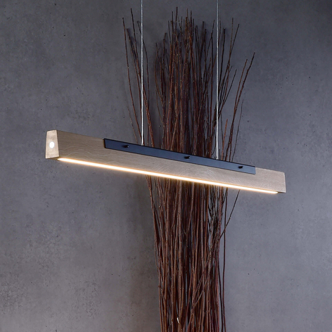 LED-Hängeleuchte Madera aus Eichenholz, mit Dimmer