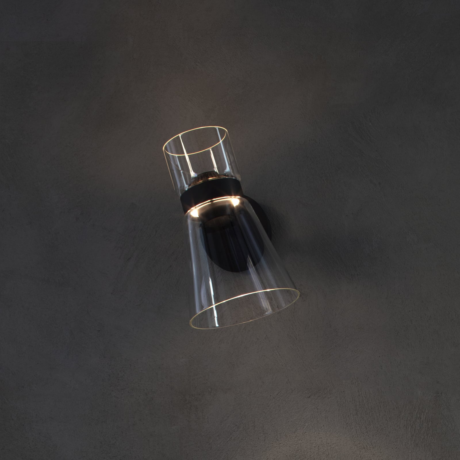 Applique a LED Nocturne Cone, nera, in vetro, dimmerabile - FLOS