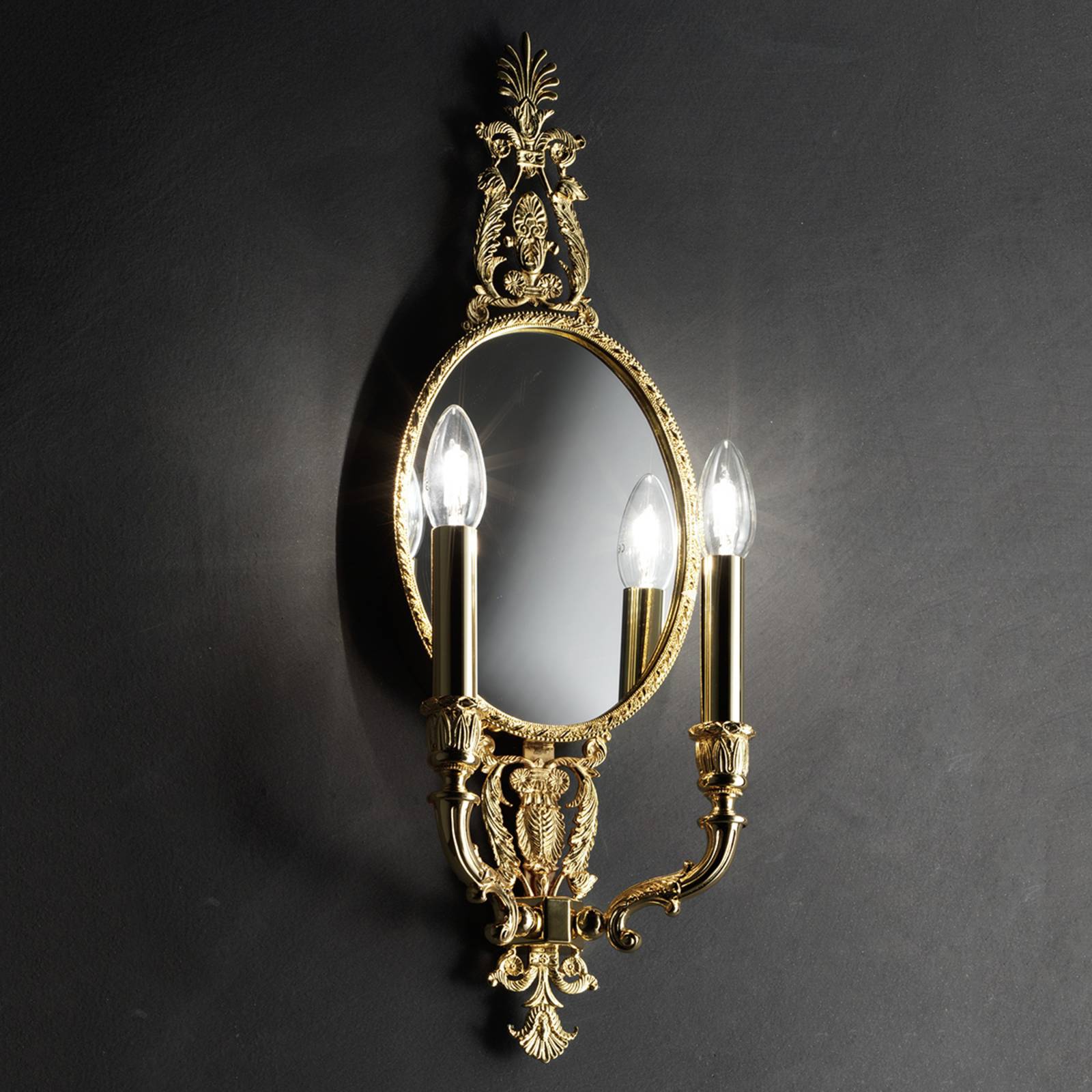 Majesta – 2-plameňové nástenné svietidlo, zrkadlo