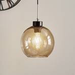 Gota hanging light with smoked glass shade in spherical shape