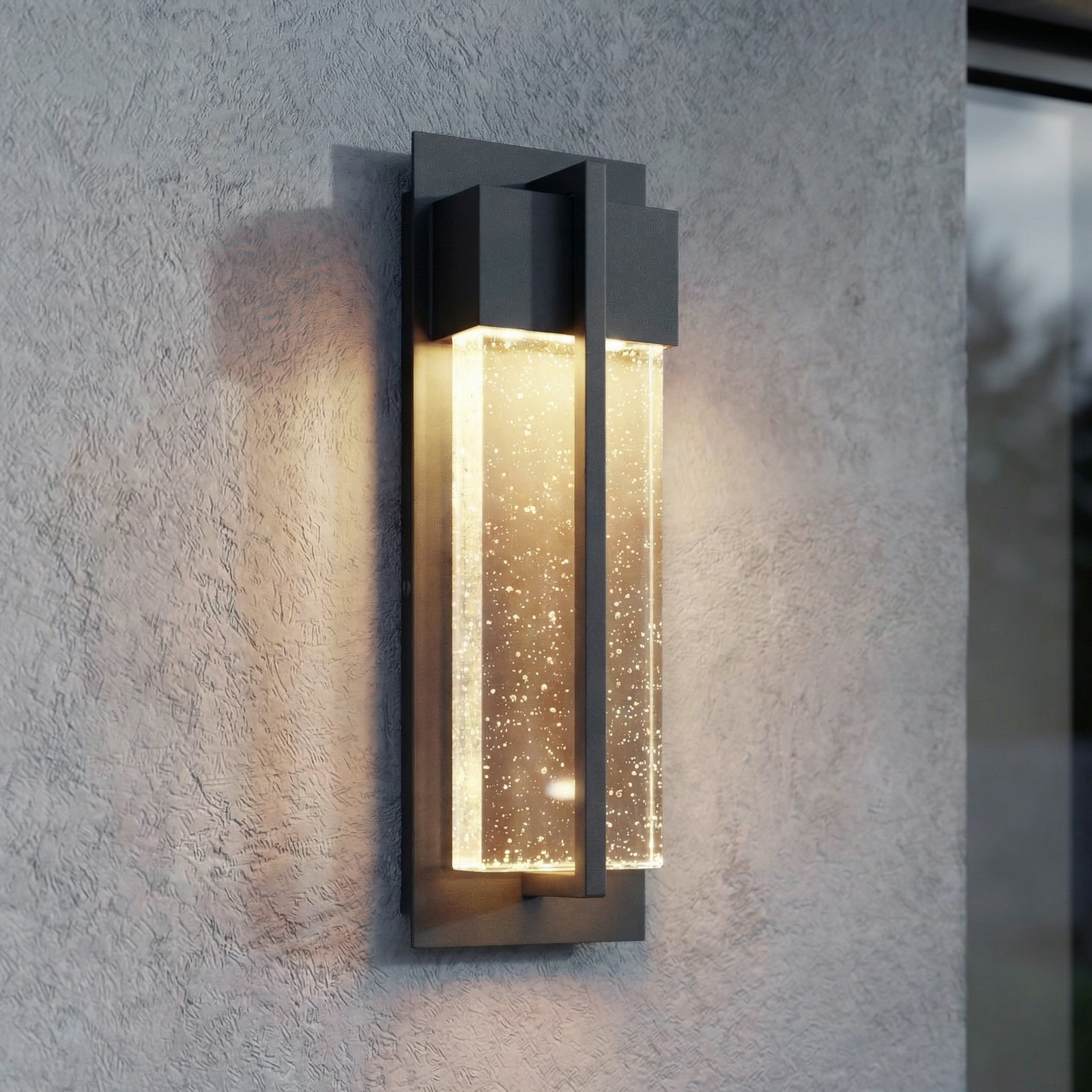 Lucande LED-Außenwandlampe Velune, anthrazit/klar, 35cm, CCT