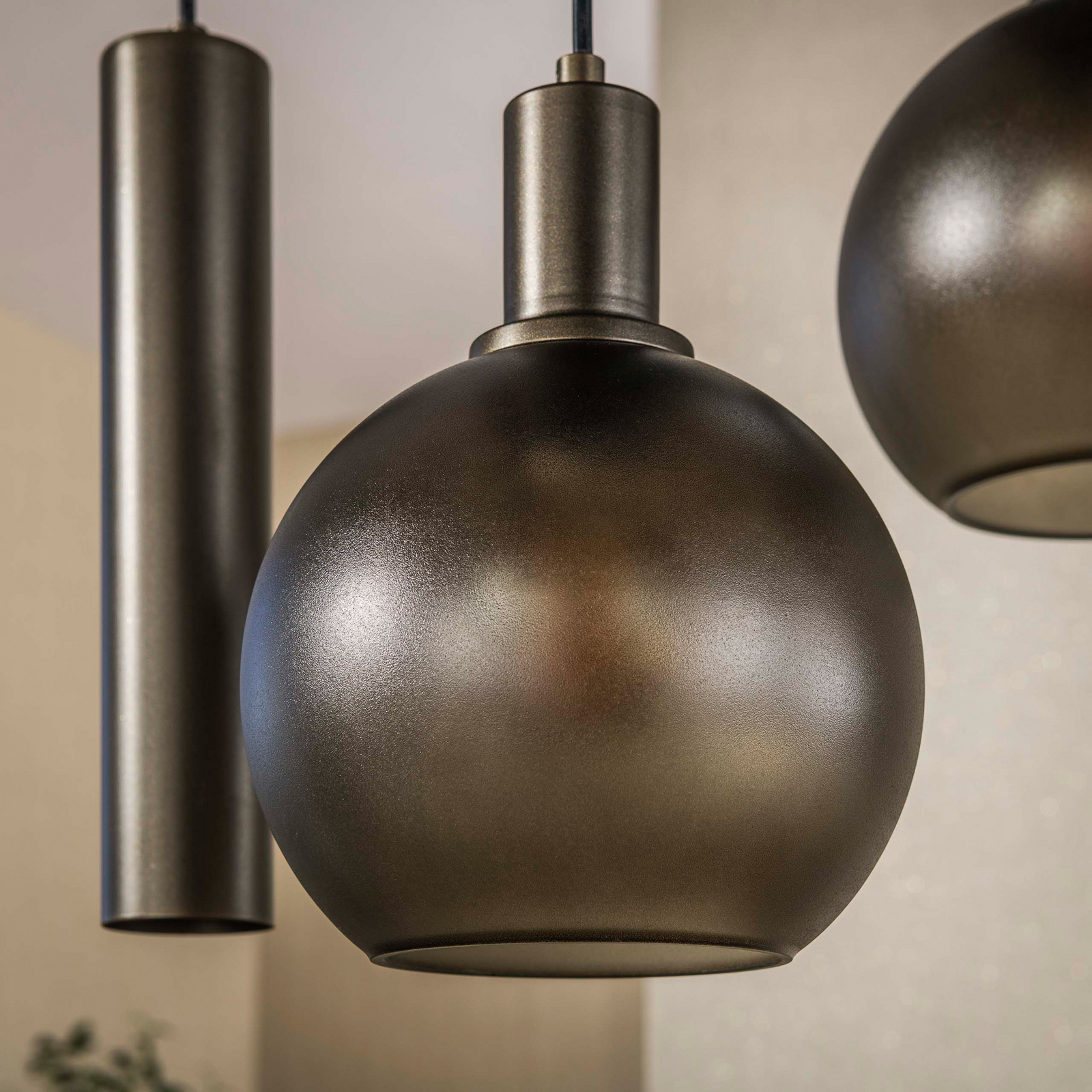 Pendelleuchte Sfera Tricolore, schwarz, 7-flg., E27/GU10