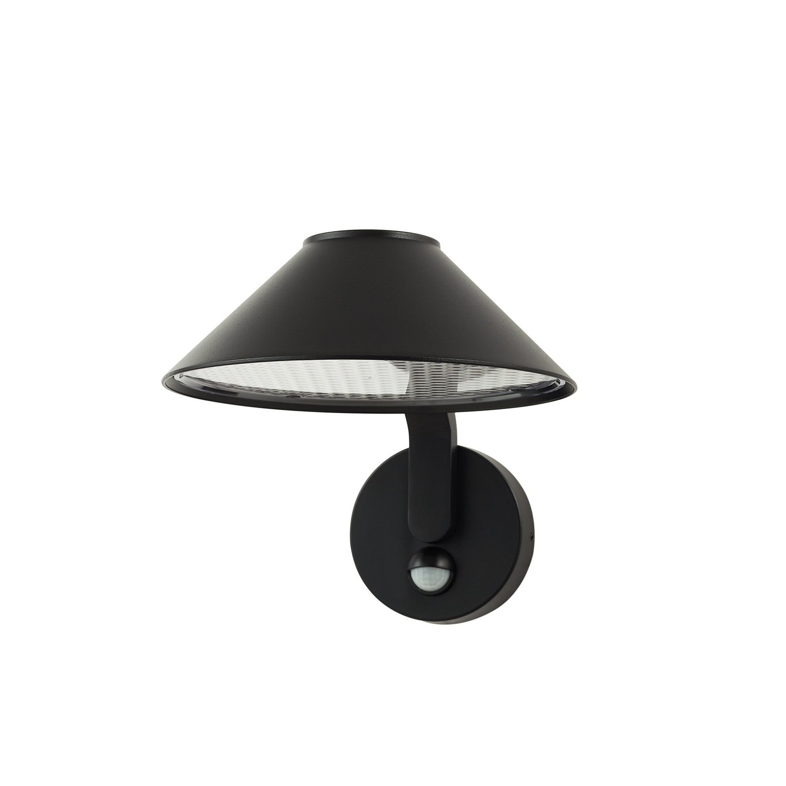 Capelo LED vonkajšie nástenné svietidlo Ø 20 cm čierne kovové senzorové - Lindby