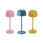 Lindby LED-Akku-Tischlampe Arietty, gelb/blau/pink, 3er-Set