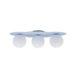 Cloud ceiling light, blue, 3-bulb, glass, length 51 cm, G9