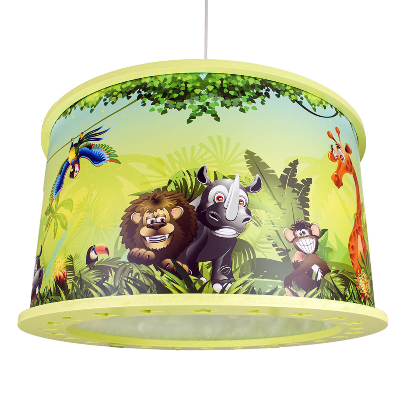 Wildlife children’s hanging light, jungle motif Lights.co.uk