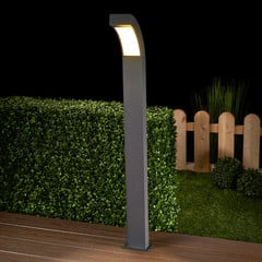 Lucande Bolardo luminoso LED Lennik, 100 cm, antracita, metal
