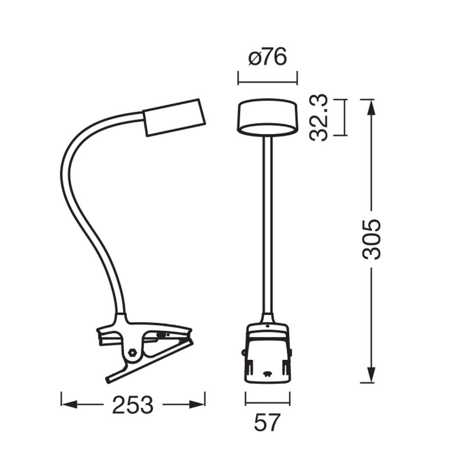 OSRAM LED-Klemmleuchte Office Line Cylinder schwarz CCT DIM günstig online kaufen