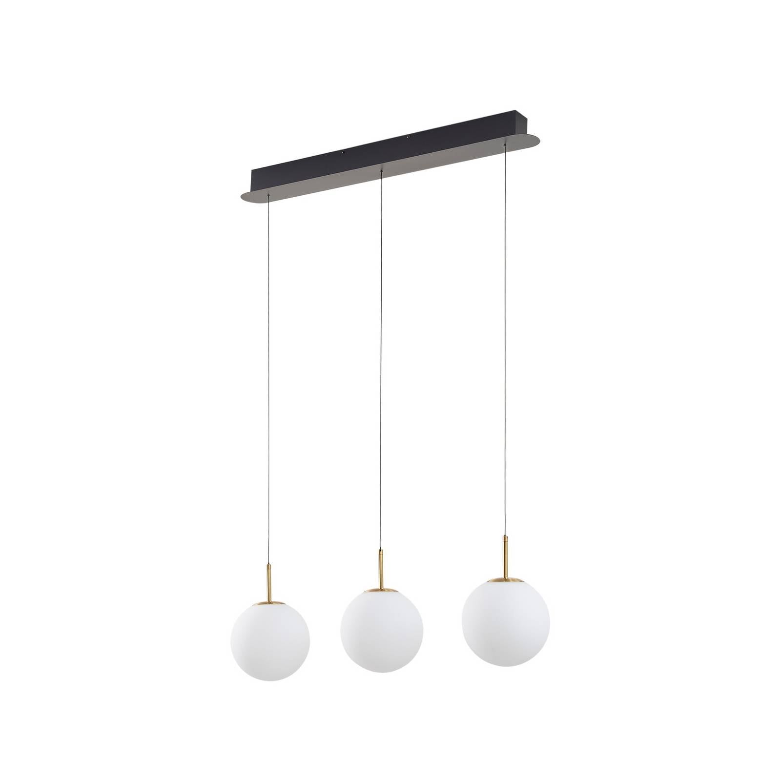 Lucande LED-Hängeleuchte Joran, 3-flammig, weiß, Glas