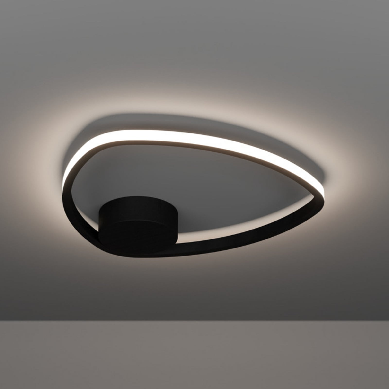 Plafonnier LED EGLO MOSCHELLA, noir, Ø 38 cm, CCT