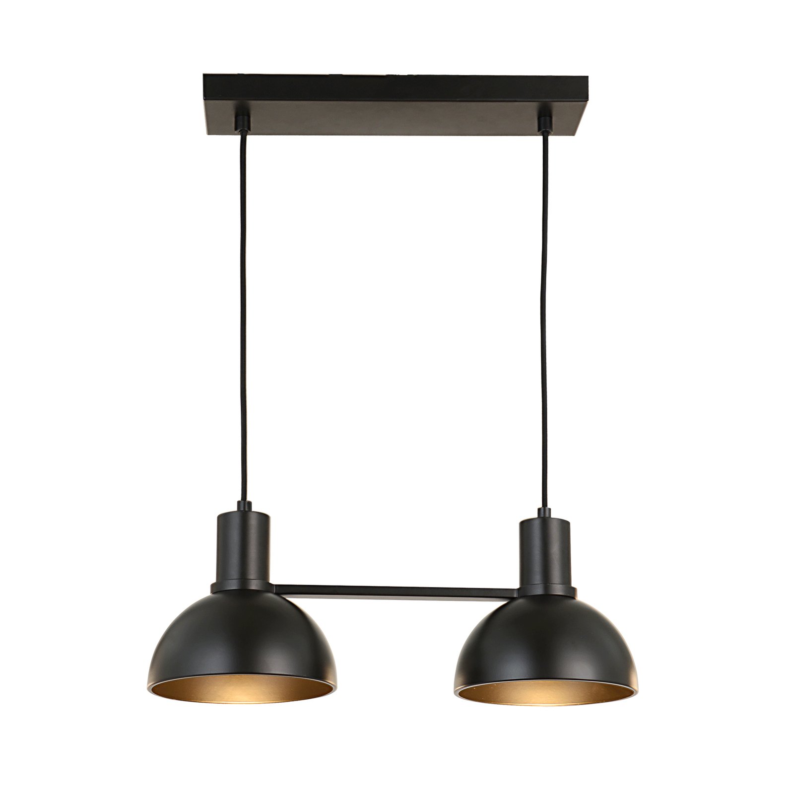 Lucande Mostrid suspension, noire, à deux lampes