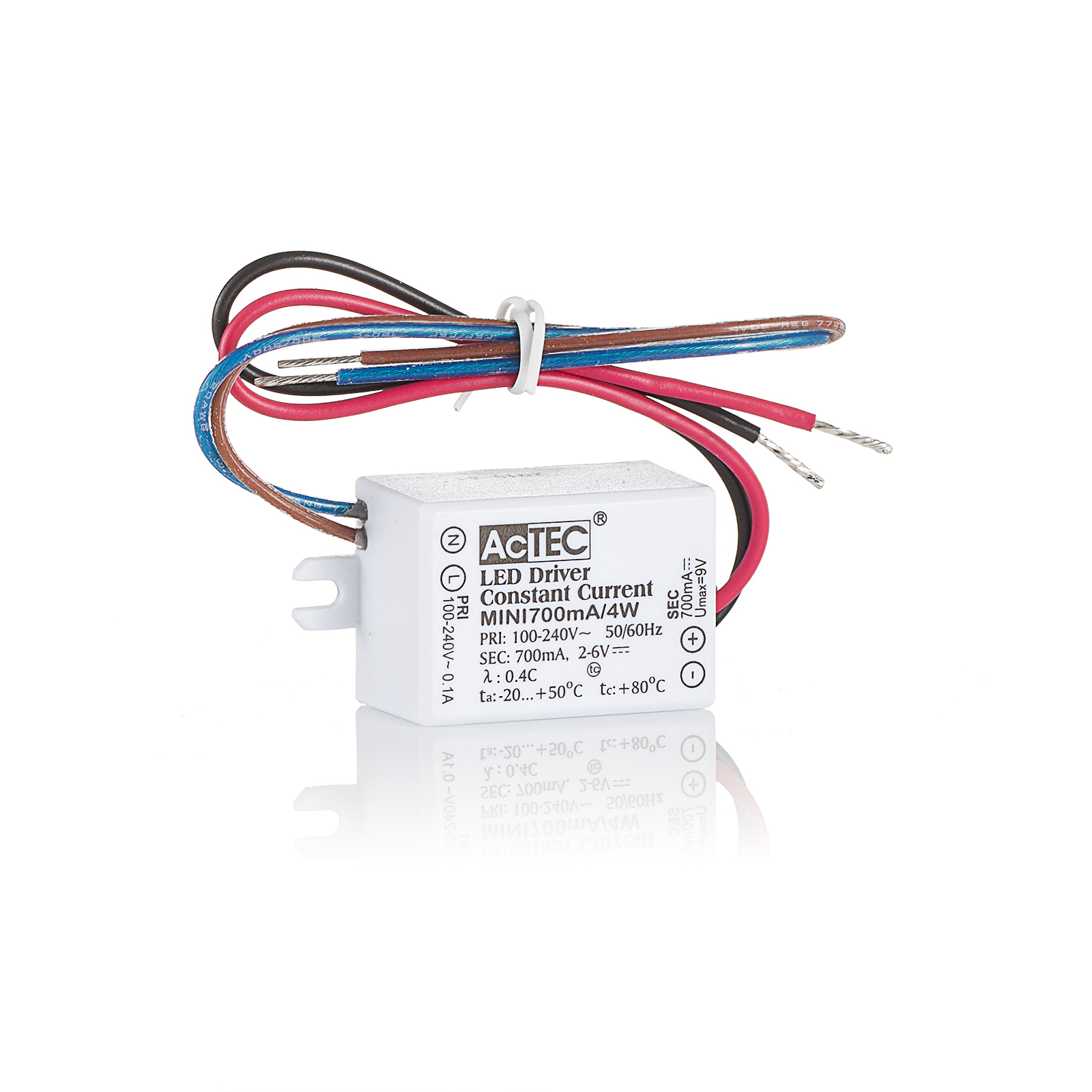 AcTEC Mini transformador LED CC 350mA, 4W, IP65