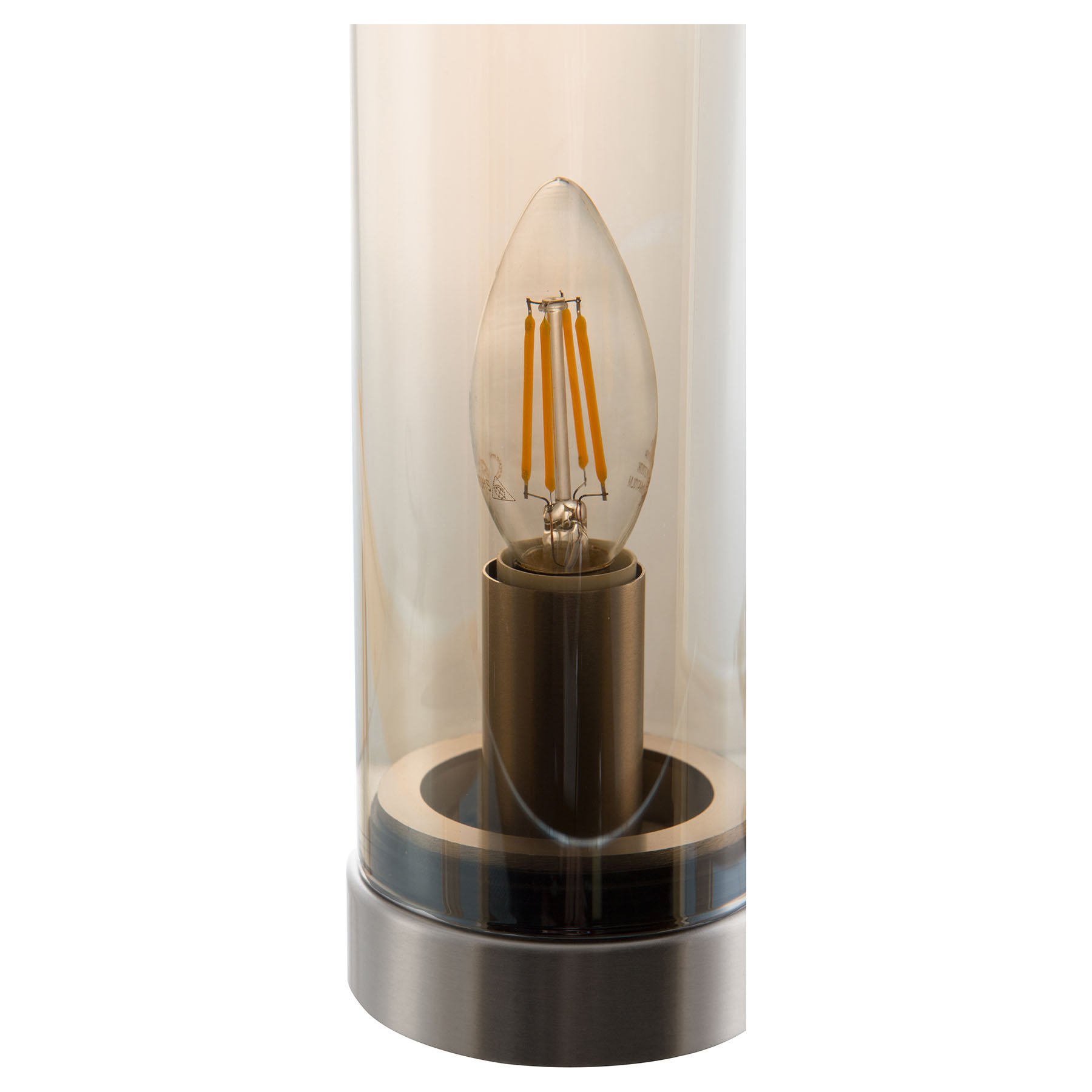Glazen tafellamp Bottle, amber