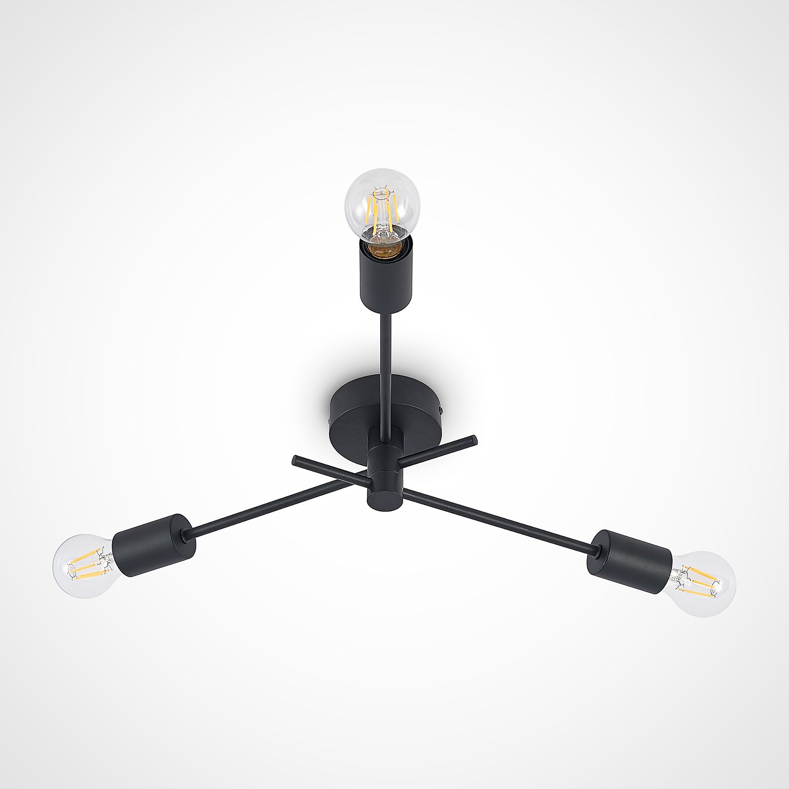 Cerros 3 Ceiling Lamp Black - Lindby