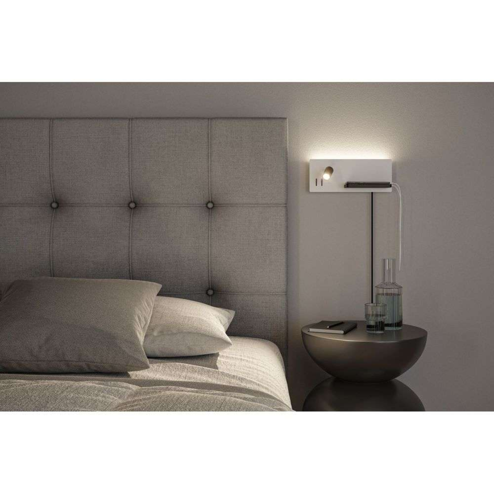 Serra LED Zidna lampa USB C Dim. Left Strana Mat Bijela/Mat Crna - Paulmann