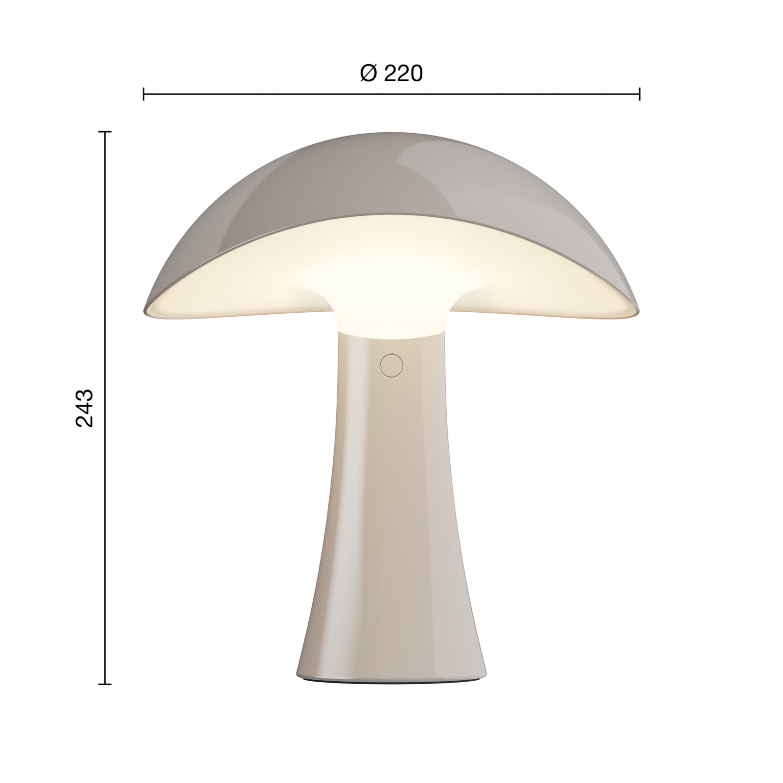 Louis Poulsen LED-batterijtafellamp Rumee 220, grijs, IP44