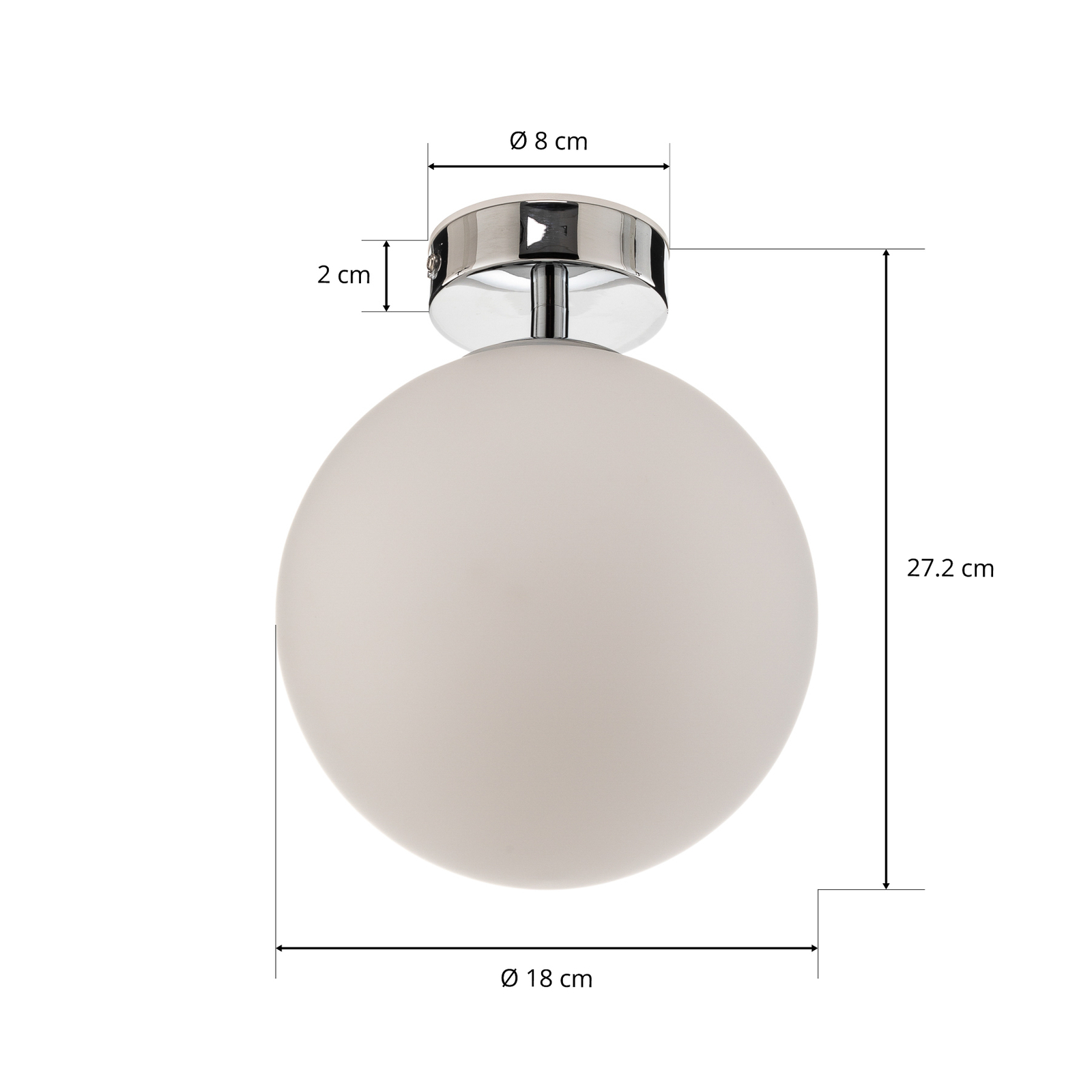 Arcchio Maviris LED koupelnové stropní svítidlo, globus, 18 cm