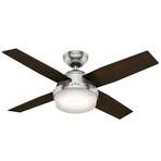 Ventilátor Hunter se světlem Dante, černá/hnědá, tichý, E27