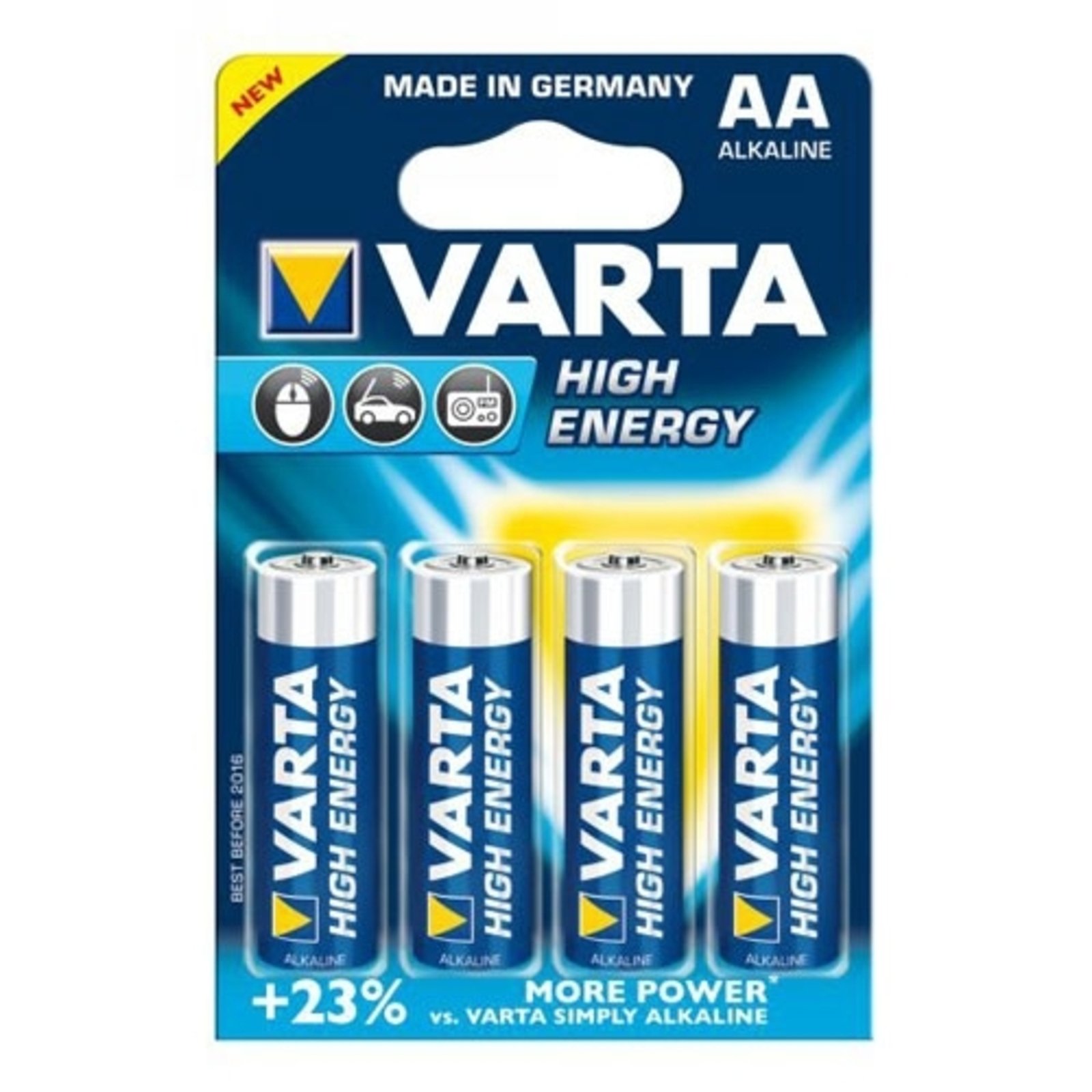Piles mignon haute énergie 4906 AA de Varta