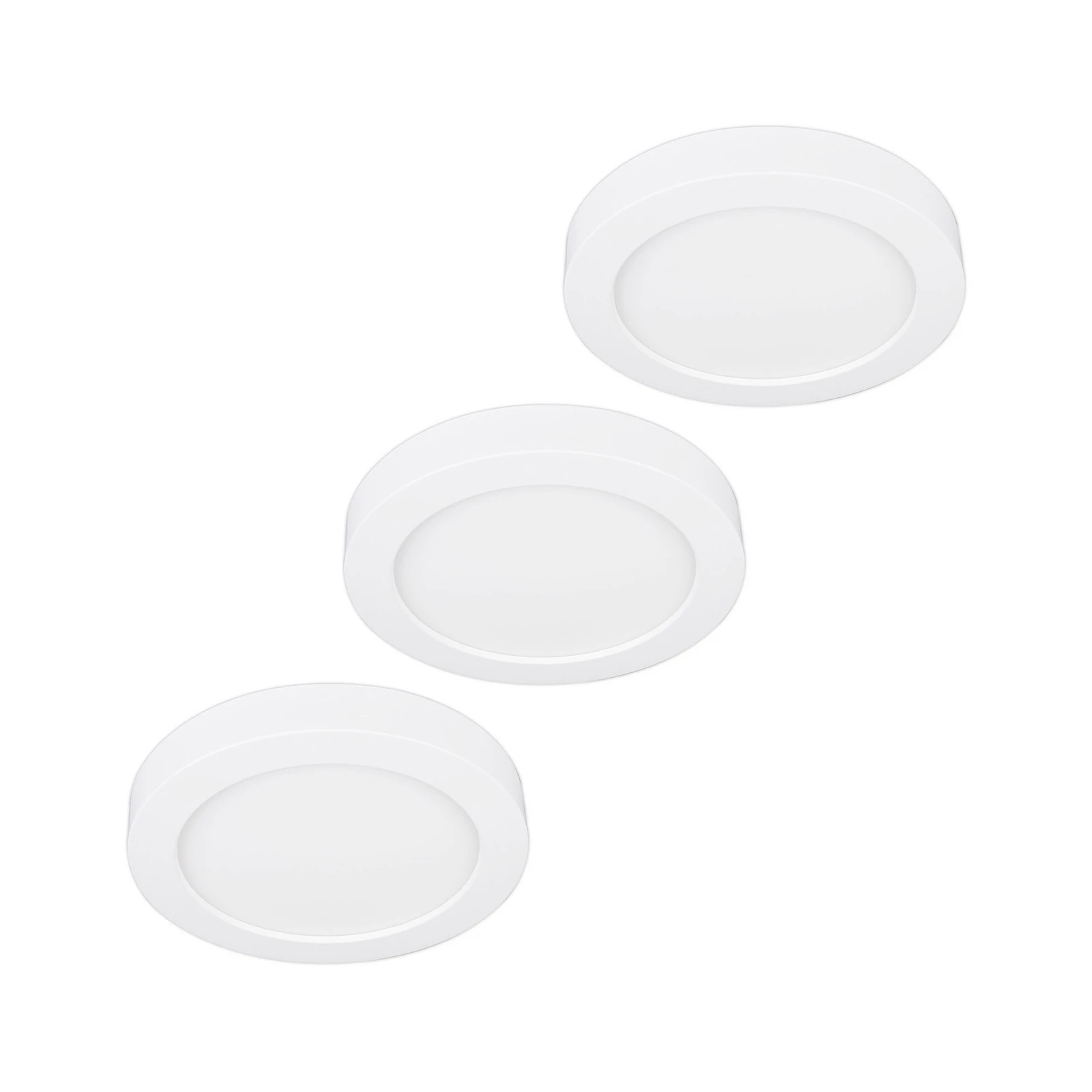 Prios LED-Deckenleuchte Edwina, weiß, 18 cm, 3er-Set