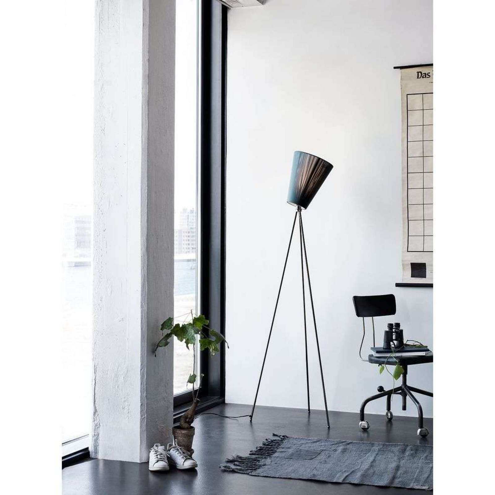 Oslo Wood Lampadaire Acier/Noir - Northern