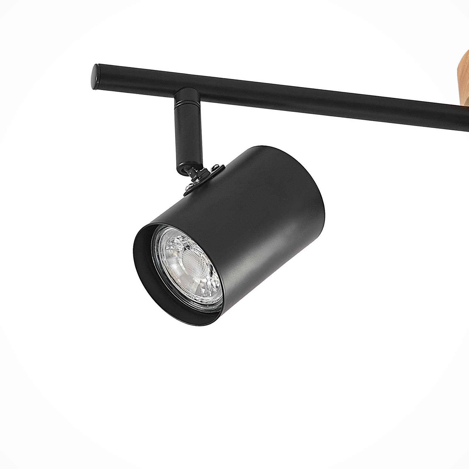 Lampa sufitowa Lindby Xiomara, 3-punktowa, 68 cm długości, drewno