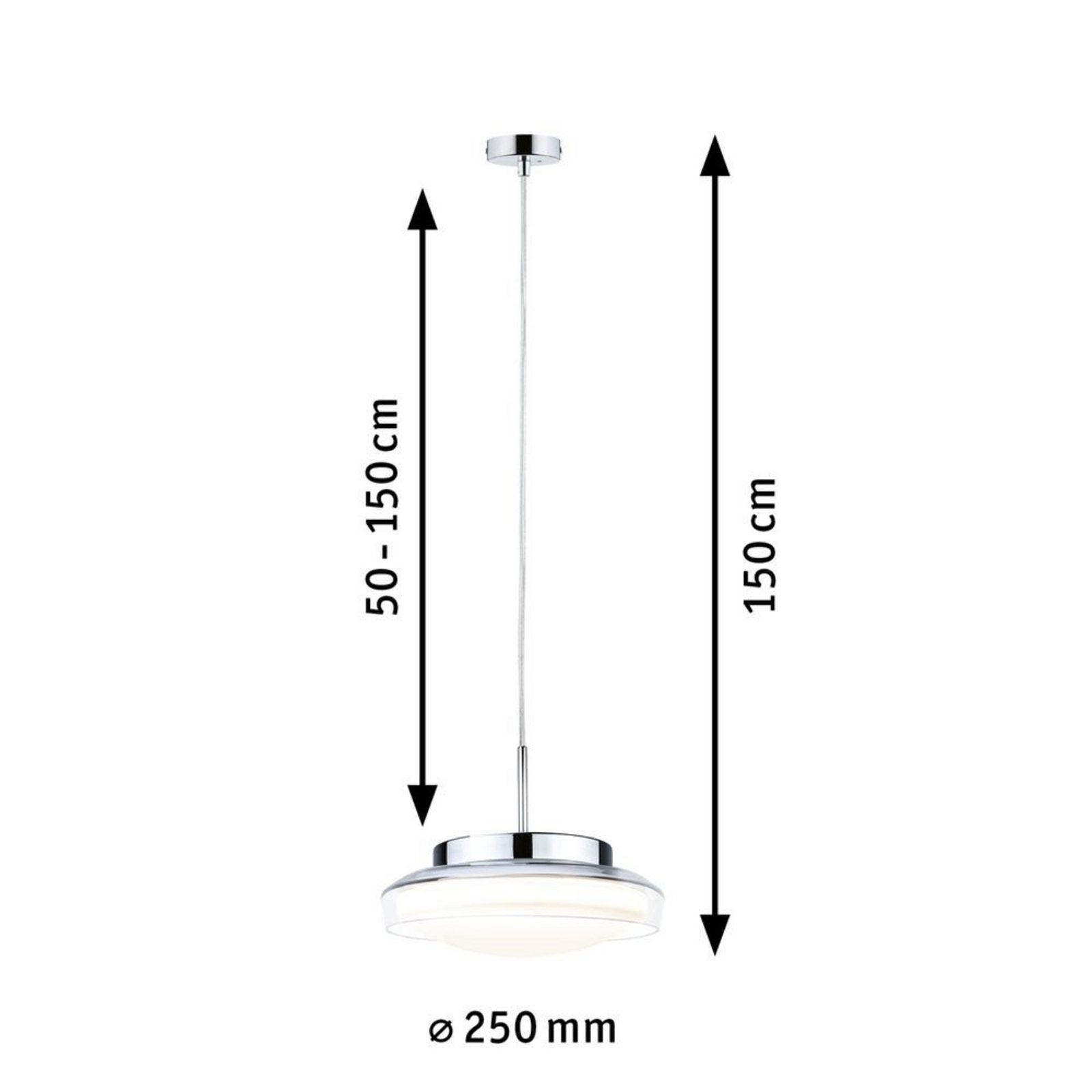 Luena LED Visilica IP44 Krom/Prozirno -Paulmann