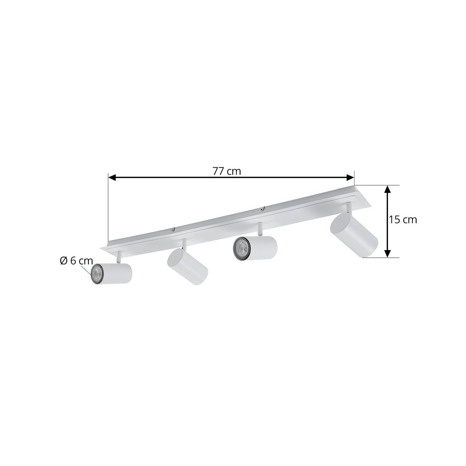 Lindby Deckenstrahler Joffrey, 80 cm, weiß, 4-flg., GU10 günstig online kaufen