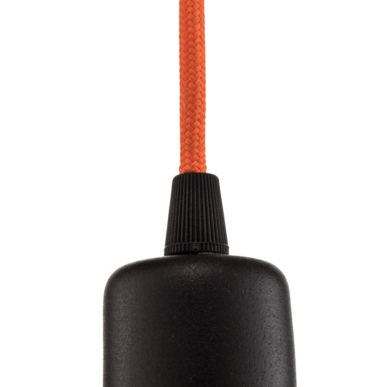 Simple hanging light, black, orange cable