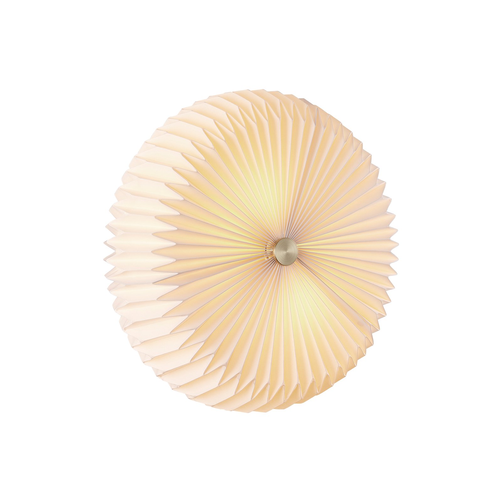Belloy 40 ceiling light, pleated paper shade, white