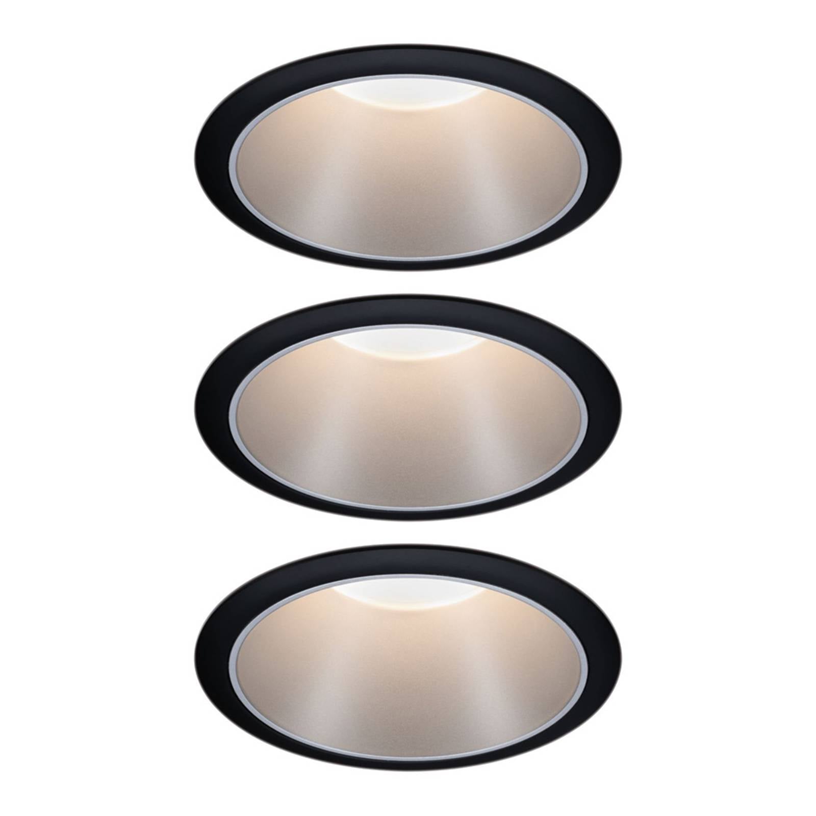 Paulmann Cole LED-Spotlight silber-schwarz 3er-Set