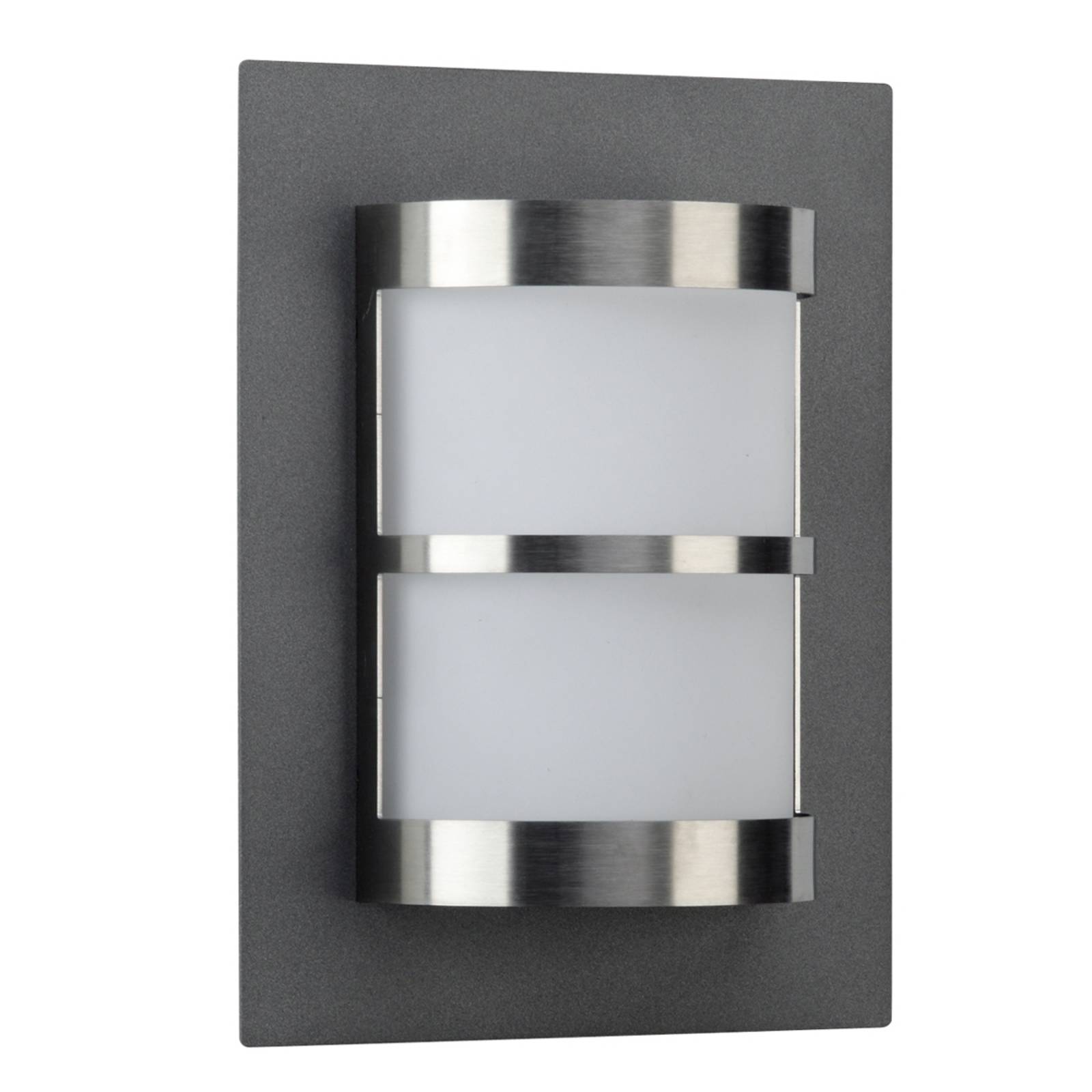 Albert Leuchten Harmonious outdoor wall light Adonia, stainless steel, cast aluminium, opal glass, E27, 75 W, energy efficiency: A++, W: 20 cm, H: 26 cm