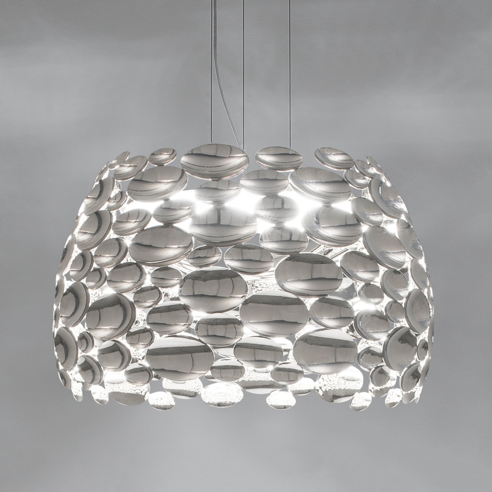 Terzani Anish - LED pendant light, nickel, Ø 44 cm