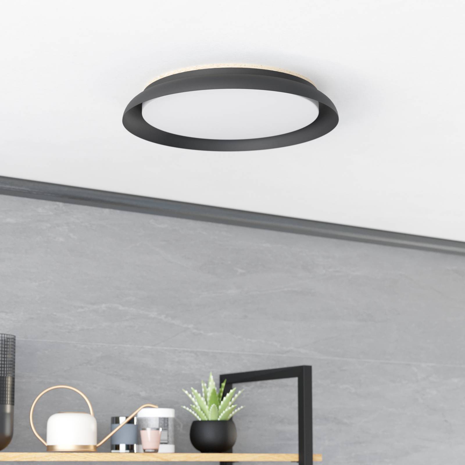  Eglo Led-deckenleuchte Penjamo ø 46,5cm, Schwarz 