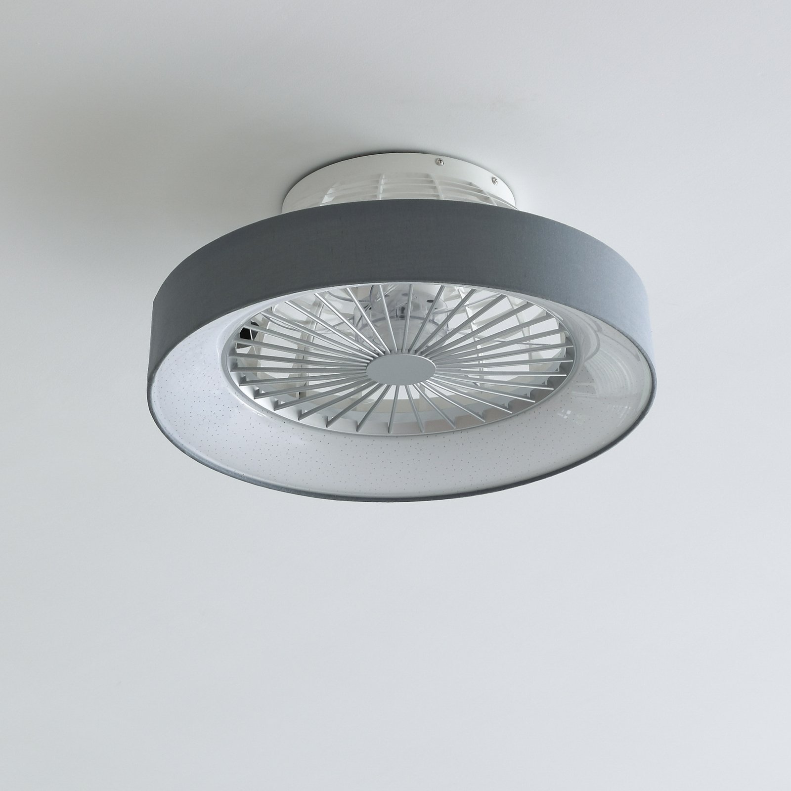 Stropní ventilátor Lindby LED Mace, šedý, tichý, CCT