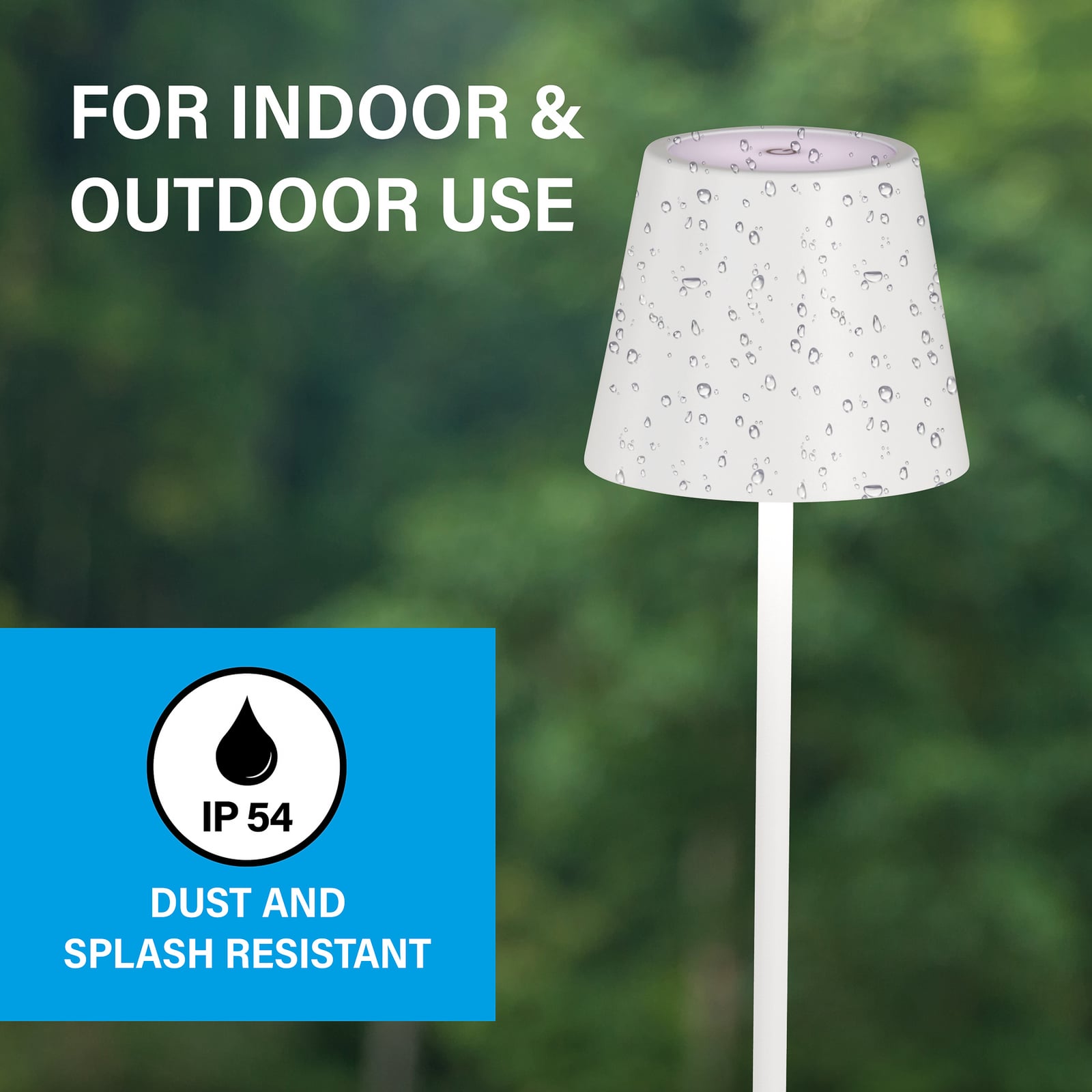 LED акумулаторна настолна лампа Viletto, бяла, IP54