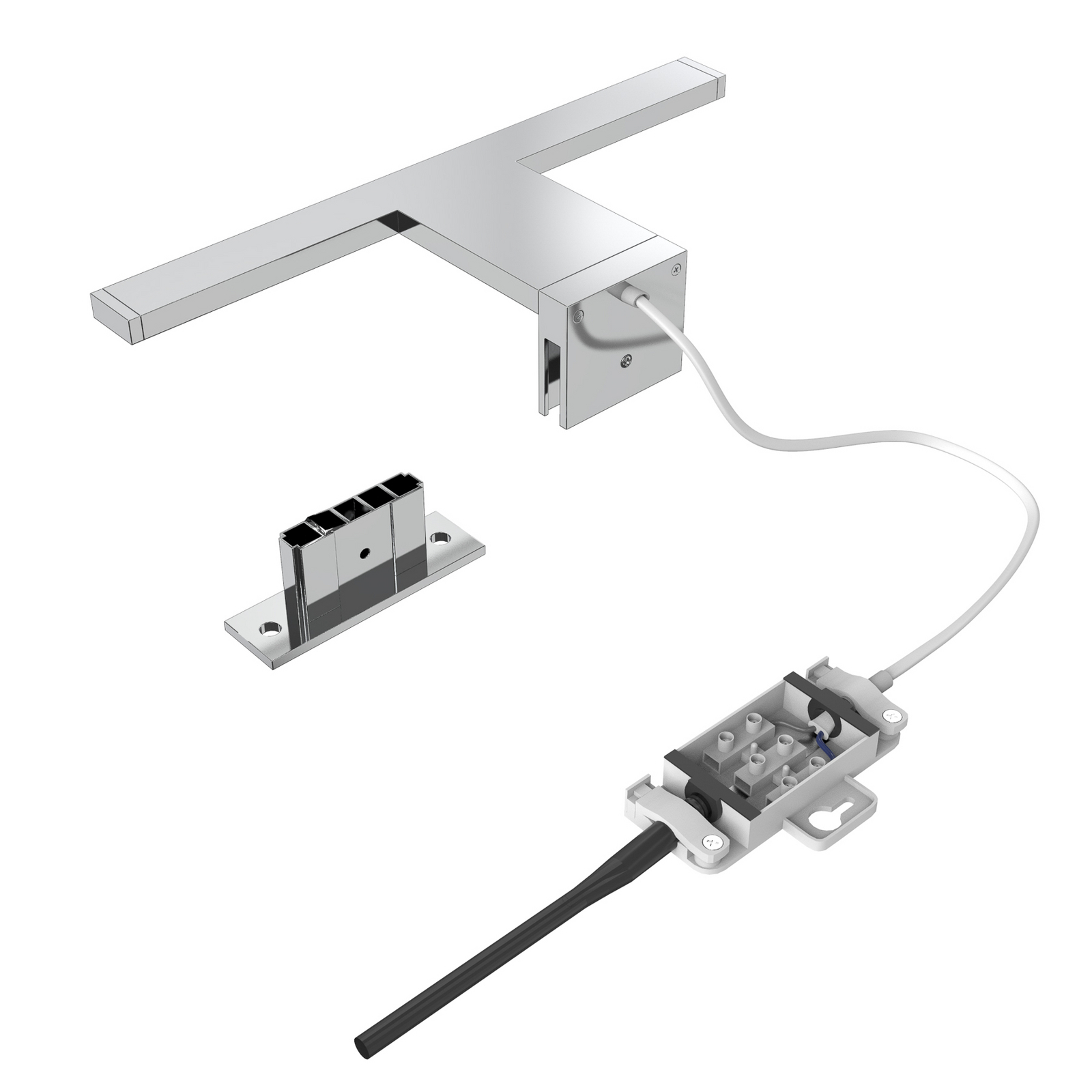 LED-ogledalo Mira, širina 30 cm, krom, kovina, 4.000 K LED-ogledalo Mira, širina 30 cm, krom, kovina, 4.000 K