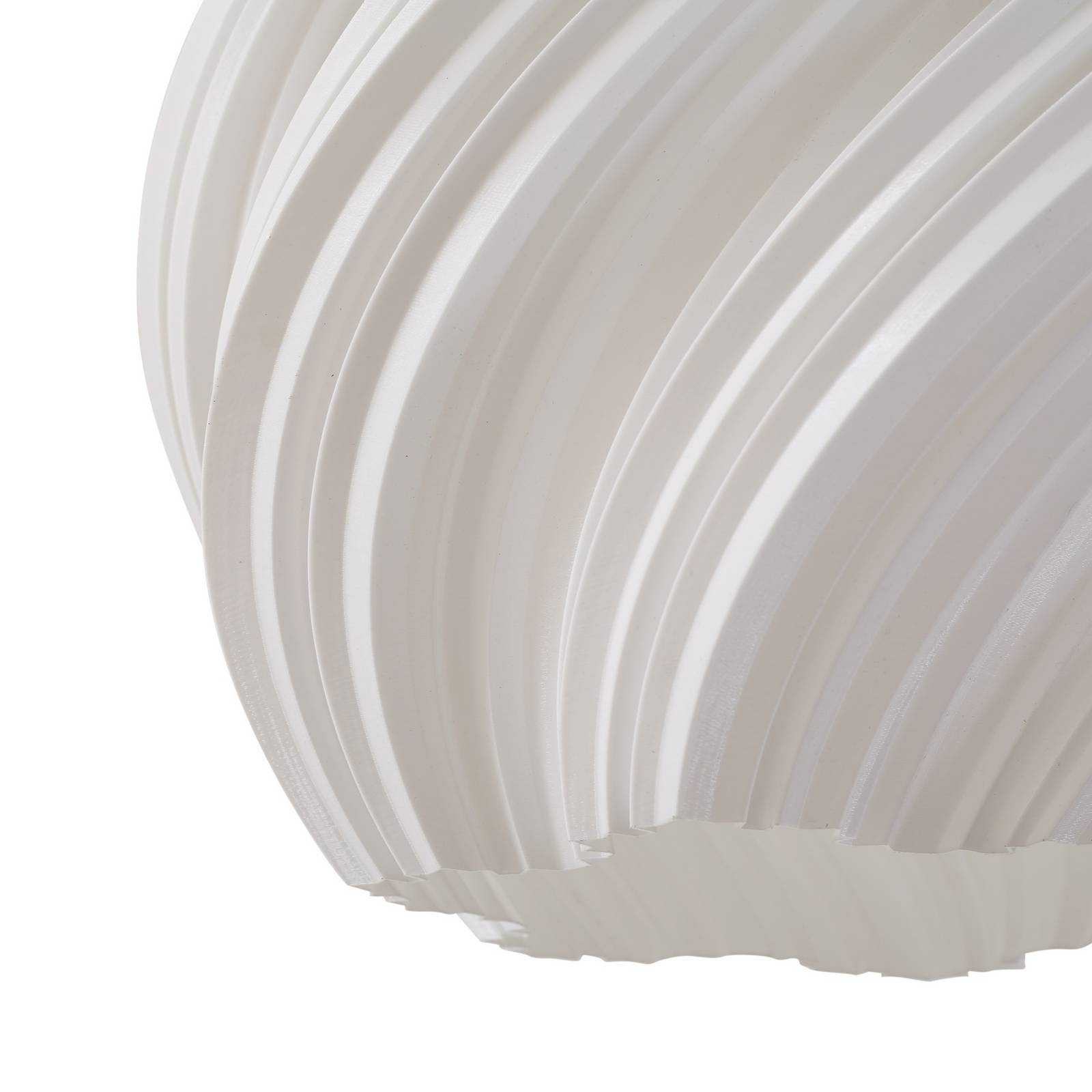 Lampa wisząca Lindby Nuvia, Ø 30 cm, biała, druk 3D