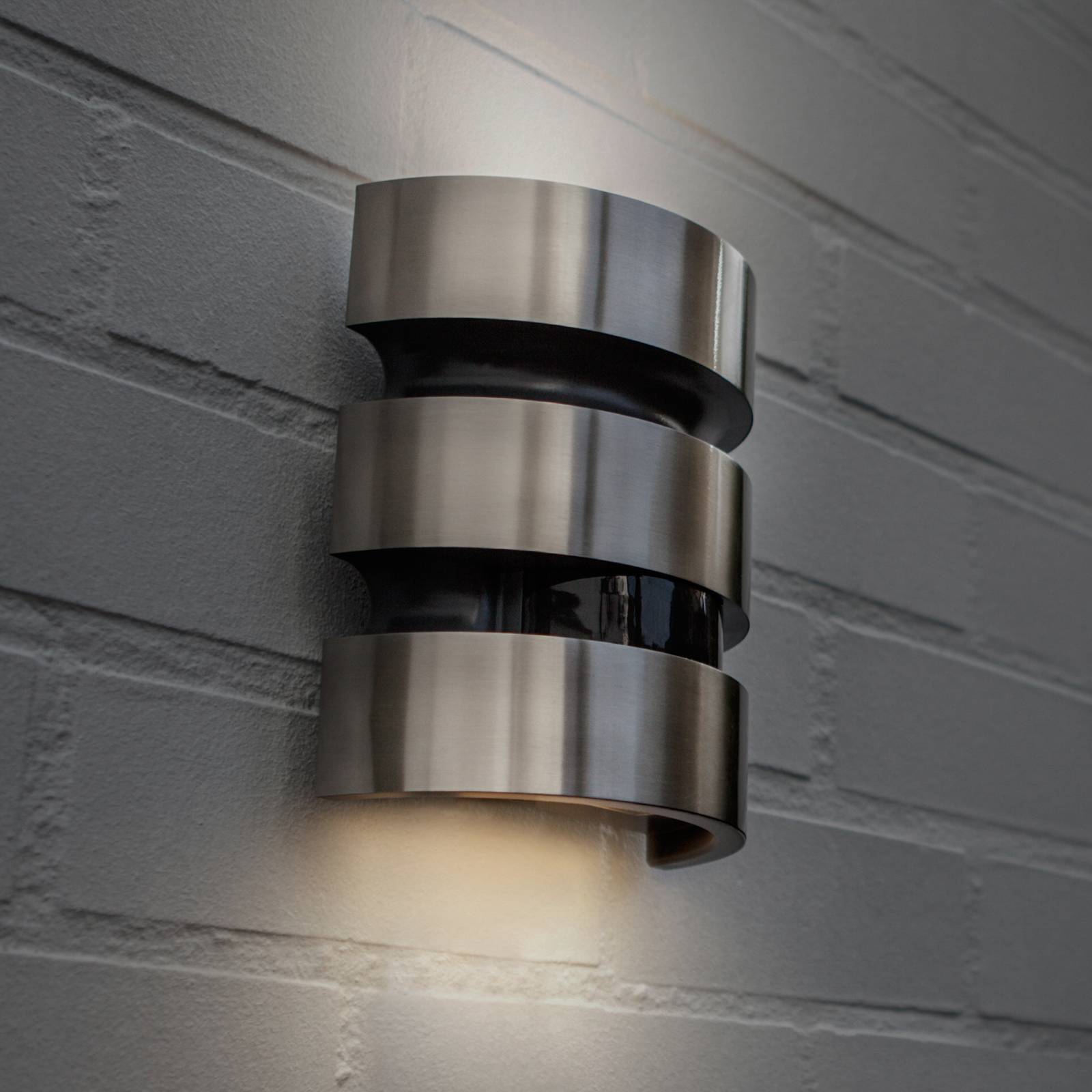 Lutec Maya Led Sensor-activated Outdoor Wall Light, Stainless Steel, Height 18 Cm,