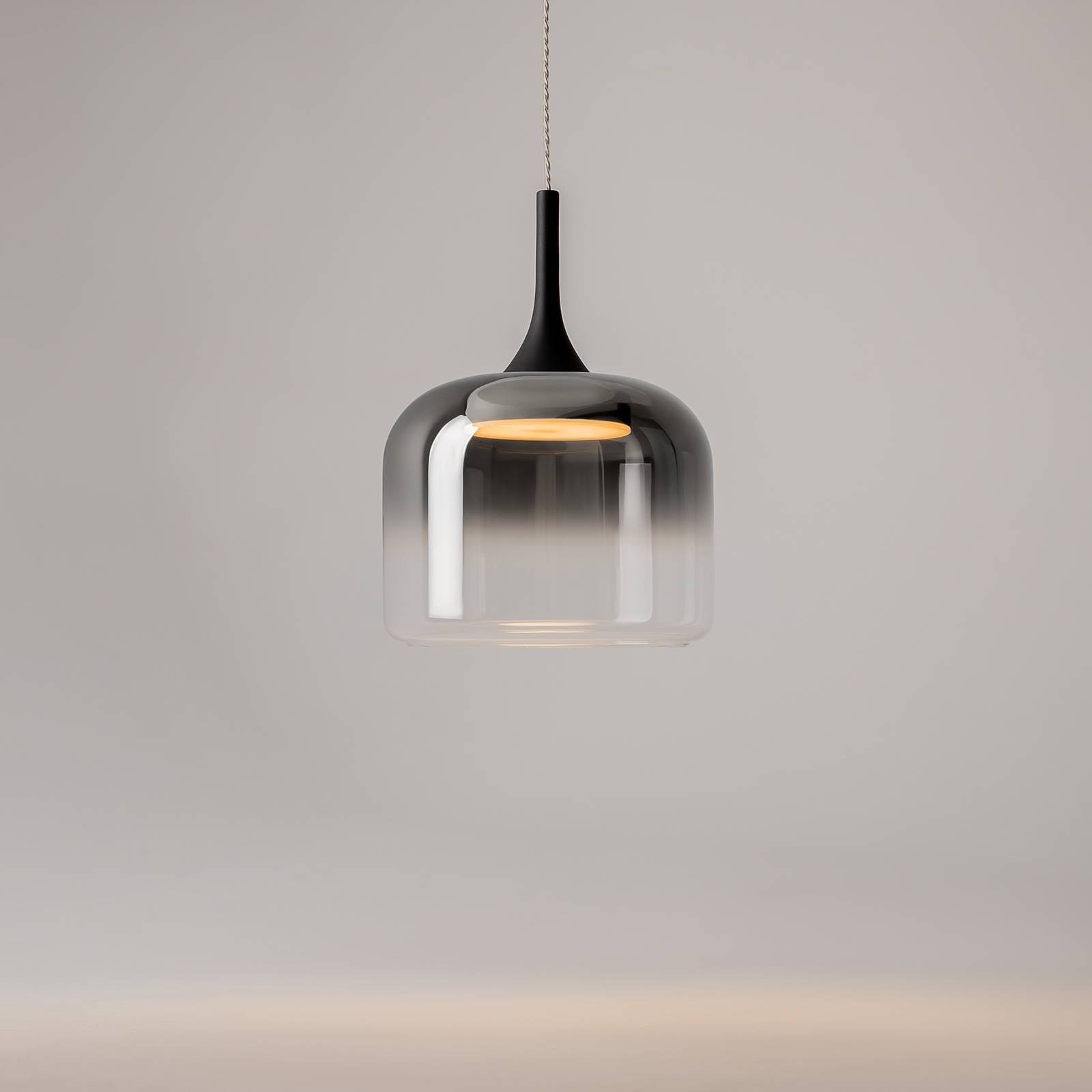 Maytoni LED-Hängeleuchte Spirito, rauchgrau, Glas, Ø 26 cm günstig online kaufen