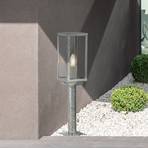 Pillar light Box II, 50 cm high, silver/clear, glass, IP44