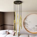 Hanglamp Selter Premium, goudkleurig, 7-lamps, metaal